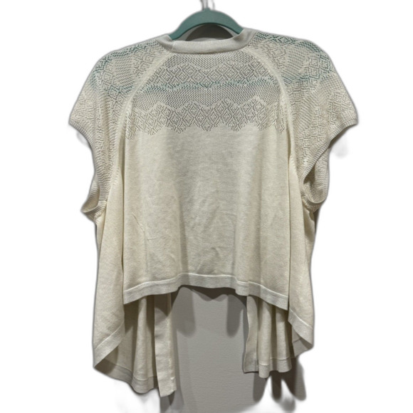 Open Front Cardigan Sweater Short Sleeve Lightweight Knit White Women sz XL - Picture 7 of 8